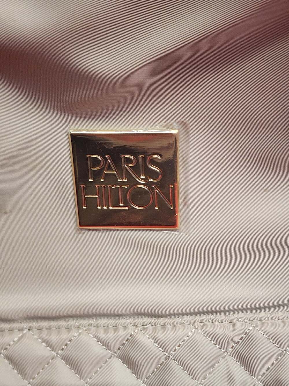 Paris Hilton Quilted Laptop Backpack in Beige - Picture 3 of 9